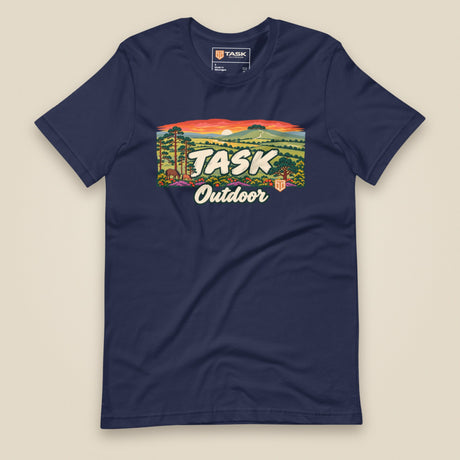 Hampshire Sunset Front Print Unisex T-Shirt in Navy, front view