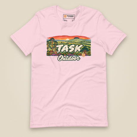 Hampshire Sunset Front Print Unisex T-Shirt in Soft Pink, front view