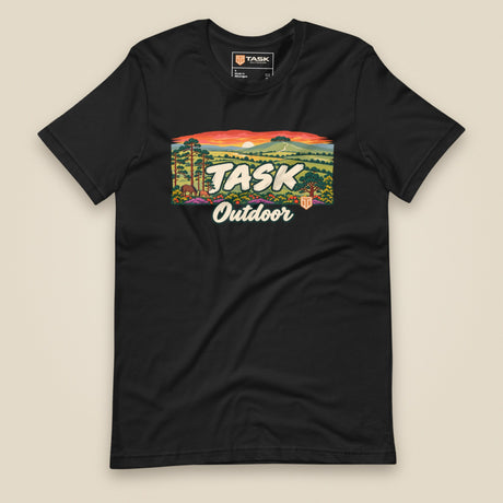 Hampshire Sunset Front Print Unisex T-Shirt in Vintage Black, front view
