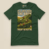It's Just Over the Brow T-Shirt in Forest, laid flat, front view