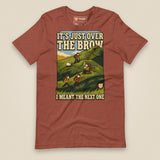 It's Just Over the Brow T-Shirt in Heather Clay, laid flat, front view
