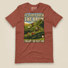 It's Just Over the Brow T-Shirt in Heather Clay, laid flat, front view