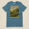It's Just Over the Brow T-Shirt in Heather Deep Teal, laid flat, front view