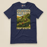 It's Just Over the Brow T-Shirt in Navy, laid flat, front view