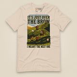 It's Just Over the Brow T-Shirt in Soft Cream, laid flat, front view