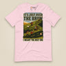 It's Just Over the Brow T-Shirt in Soft Pink, laid flat, front view