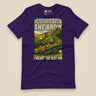 It's Just Over the Brow T-Shirt in Team Purple, laid flat, front view