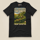 It's Just Over the Brow T-Shirt in Vintage Black, laid flat, front view