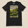 It's Just Over the Brow T-Shirt in Vintage Black, laid flat, front view