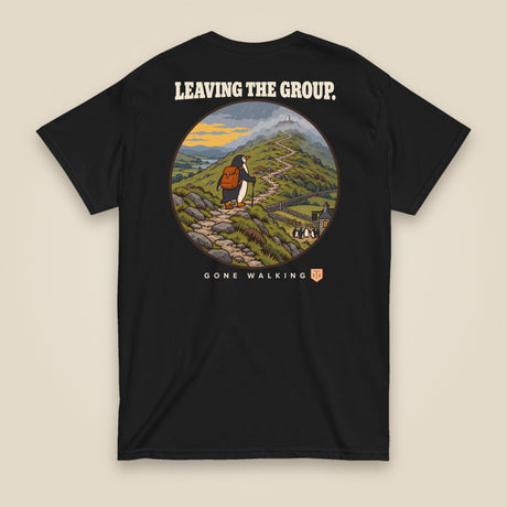 Leaving The Group Double Sided T-Shirt in Black, back view