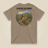 Leaving The Group Double Sided T-Shirt in Brown Savana, back view