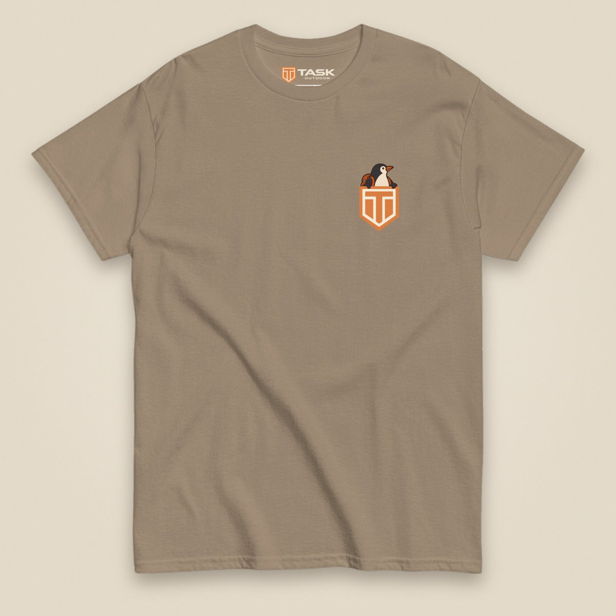 Leaving The Group Double Sided T-Shirt in Brown Savana, front view