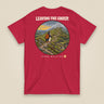Leaving The Group Double Sided T-Shirt in Cardinal, back view
