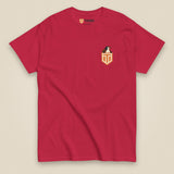 Leaving The Group Double Sided T-Shirt in Cardinal, front view