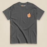 Leaving The Group Double Sided T-Shirt in Dark Heather, front view