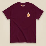 Leaving The Group Double Sided T-Shirt in Maroon, front view
