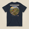 Leaving The Group Double Sided T-Shirt in Navy, back view
