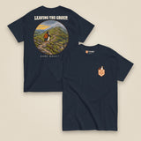 Leaving The Group Double Sided T-Shirt in Navy, front and back view