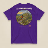 Leaving The Group Double Sided T-Shirt in Purple, back view