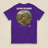 Leaving The Group Double Sided T-Shirt in Purple, back view