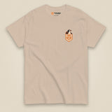 Leaving The Group Double Sided T-Shirt in Sand, front view