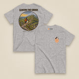 Leaving The Group Double Sided T-Shirt in Sport Grey, front and back view