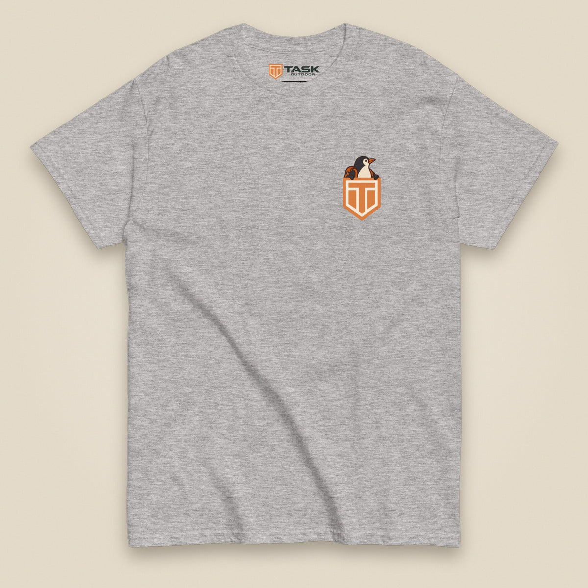 Leaving The Group Double Sided T-Shirt in Sport Grey, front view