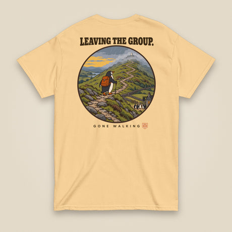 Leaving The Group Double Sided T-Shirt in Yellow Haze, back view