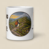 Leaving The Group White Glossy Ceramic Mug in 11 oz, front view