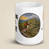 Leaving The Group White Glossy Ceramic Mug in 15 oz, front view