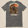 Mind The Old Sweat Men's T-Shirt in Charcoal, laid flat, back view
