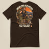 Mind The Old Sweat Men's T-Shirt in Dark Chocolate, laid flat, back view