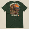 Mind The Old Sweat Men's T-Shirt in Forest Green, laid flat, back view