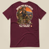 Mind The Old Sweat Men's T-Shirt in Maroon, laid flat, back view