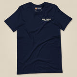 Mind The Old Sweat Men's T-Shirt in Navy, laid flat, front view