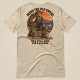 Mind The Old Sweat Men's T-Shirt in Sand, laid flat, back view