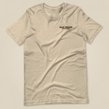Mind The Old Sweat Men's T-Shirt in Sand, laid flat, front view