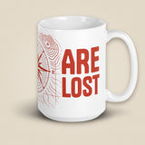 Not All Who Wander White Glossy Ceramic Mug in 15 oz, handle on right