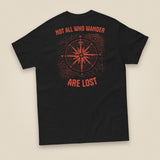 Not All Who Wander Double Sided Unisex T-Shirt in Black, back view