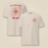 Not All Who Wander Double Sided Unisex T-Shirt in Natural, front and back view