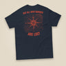 Not All Who Wander Double Sided Unisex T-Shirt in Navy, back view