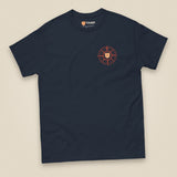 Not All Who Wander Double Sided Unisex T-Shirt in Navy, front view