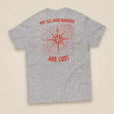 Not All Who Wander Double Sided Unisex T-Shirt in Sport Grey, back view
