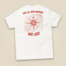 Not All Who Wander Double Sided Unisex T-Shirt in White, back view