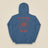 Not All Who Wander Heavy Blend Back Print Hoodie in Indigo Blue, back view