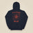 Not All Who Wander Heavy Blend Back Print Hoodie in Navy, back view
