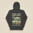 Pitch Late. Leave Early. Leave No Trace. Unisex Hoodie in Charcoal Heather, back view