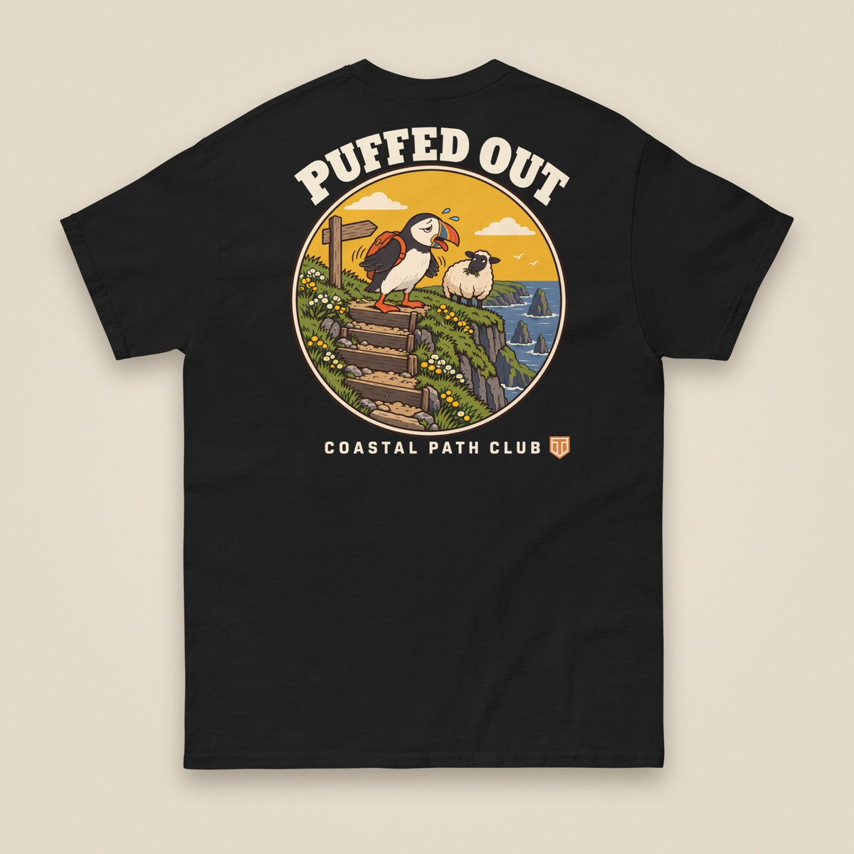 Puffed Out Double Sided T-Shirt in Black, back view