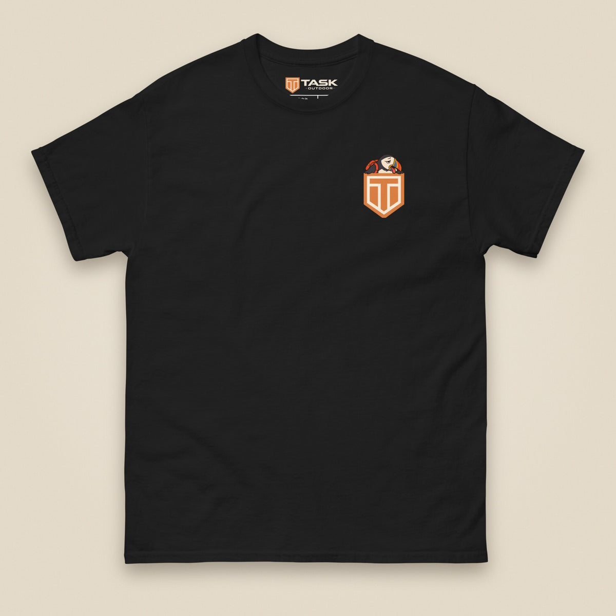 Puffed Out Double Sided T-Shirt in Black, front view