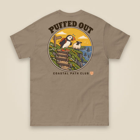 Puffed Out Double Sided T-Shirt in Brown Savana, back view